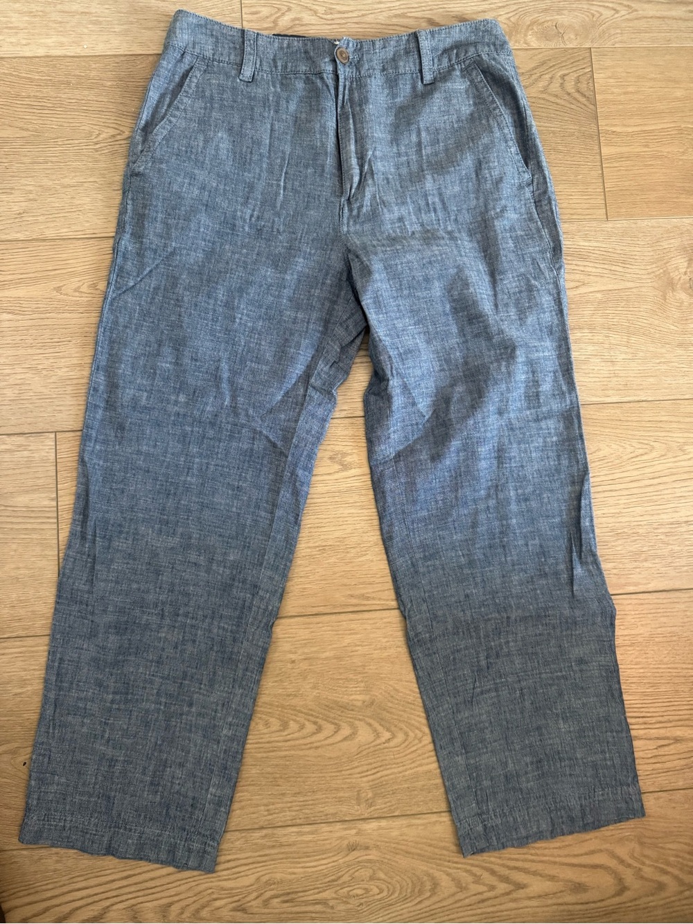 NWT Gap Girlfriend 100% Cotton Chambray Cropped Pants Size 10